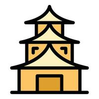 pagode temple icône vecteur plat