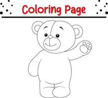 mignonne ours coloration page pour enfants. content animal coloration livre pour enfants. vecteur