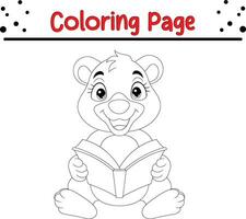 mignonne ours coloration page pour enfants. content animal coloration livre pour enfants. vecteur