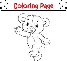 mignonne ours coloration page pour enfants. content animal coloration livre pour enfants. vecteur