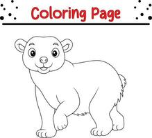 mignonne ours coloration page pour enfants. content animal coloration livre pour enfants. vecteur