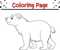 mignonne ours coloration page pour enfants. content animal coloration livre pour enfants. vecteur