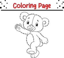 mignonne ours coloration page pour enfants. content animal coloration livre pour enfants. vecteur