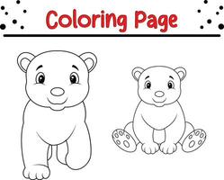 mignonne ours coloration page pour enfants. content animal coloration livre pour enfants. vecteur