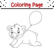 marrant ours coloration page pour enfants. content animal coloration livre pour enfants. vecteur