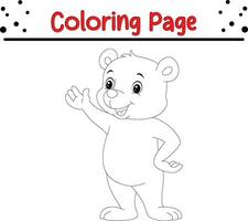 mignonne ours coloration page pour enfants. content animal coloration livre pour enfants. vecteur