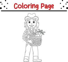 mignonne dessin animé coloration page illustration vecteur. pour des gamins coloration livre. vecteur