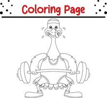 content action de grâces coloration page pour les enfants. dinde coloration livre. vecteur