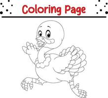 content action de grâces coloration page pour les enfants. dinde coloration livre. vecteur