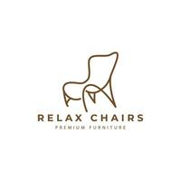 chaise meubles salon chaise canapé intérieur Accueil minimaliste ligne style logo vecteur icône symbole conception