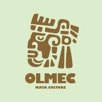 olmèque maya tribal visage main tiré vecteur