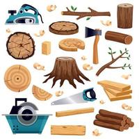 illustration vectorielle de l'industrie du bois plat vecteur