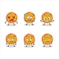 grec Pizza dessin animé personnage avec Nan expression vecteur