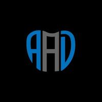 conception créative du logo de la lettre aad. un design unique. vecteur
