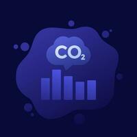 co2, carbone les émissions les niveaux graphique icône, vecteur conception