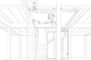 3d illustration de bâtiment et construction vecteur