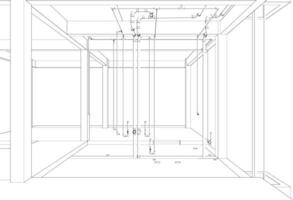 3d illustration de bâtiment et construction vecteur