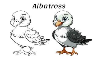 mignonne albatros animal coloration livre illustration pro vecteur