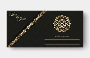 carte d'invitation de mariage de luxe vecteur