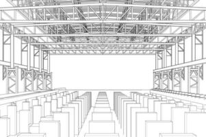 3d illustration de bâtiment structure vecteur