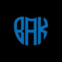 conception créative du logo de la lettre bak. design unique. vecteur