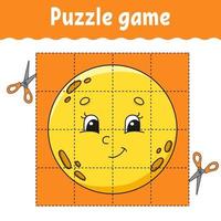 jeu de puzzle pour les enfants. feuille de travail sur le développement de l'éducation. jeu d'apprentissage pour les enfants. page d'activité couleur. pour tout-petit. énigme pour l'école maternelle. illustration vectorielle isolé en style cartoon. vecteur