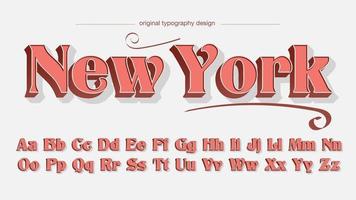 typographie rouge 3d vintage vecteur