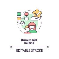 icône de concept de formation d'essai discret. correction du comportement autiste idée abstraite illustration fine ligne. analyse comportementale appliquée. dessin de couleur de contour isolé de vecteur. trait modifiable vecteur