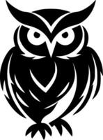 hibou - noir et blanc isolé icône - vecteur illustration