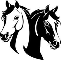 les chevaux - minimaliste et plat logo - vecteur illustration