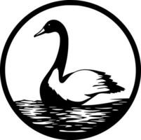 cygne, noir et blanc vecteur illustration