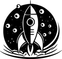 espace - noir et blanc isolé icône - vecteur illustration