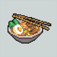 pixel art illustration ramens. pixélisé ramen aliments. délicieux Japonais ramen nourriture icône pixélisé pour le pixel art Jeu et icône pour site Internet et vidéo jeu. vieux école rétro. vecteur