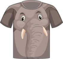 devant du t-shirt avec motif visage d'éléphant vecteur