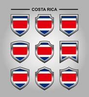 costa rica nationale emblèmes drapeau et luxe bouclier vecteur