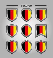 Belgique nationale emblèmes drapeau et luxe bouclier vecteur