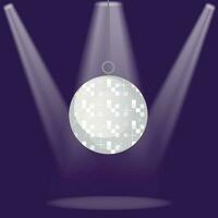 disco Balle avec projecteurs sur une violet Contexte vecteur