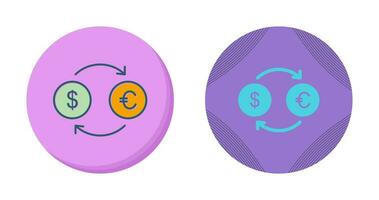 icône de vecteur dollar en euro