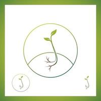 sprout eco logo, semis de feuilles vertes, concept de conception abstraite de plantes en croissance pour le thème de la technologie écologique. icône de l'écologie vecteur