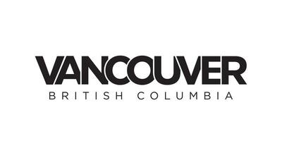 Vancouver dans le Canada emblème. le conception Caractéristiques une géométrique style, vecteur illustration avec audacieux typographie dans une moderne Police de caractère. le graphique slogan caractères.