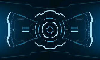 hud science-fiction interface écran vue bleu géométrique conception virtuel réalité futuriste La technologie Créatif afficher vecteur