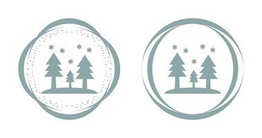 il neige dans l'icône de vecteur d'arbres