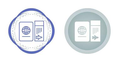 icône de vecteur de billet et de passeport