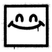 vaporisateur peint graffiti souriant visage émoticône isolé sur blanc Contexte. vecteur
