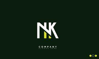 nk alphabet lettres initiales monogramme logo kn, n et k vecteur