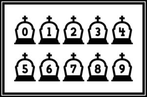 polyvalent collection de cimetière Nombres pour divers les usages vecteur