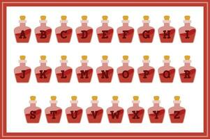 polyvalent collection de rouge potion alphabet des lettres pour divers les usages vecteur