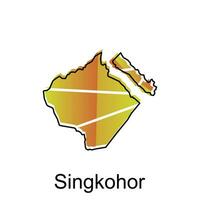 carte de singkohor ville moderne contour, haute détaillé vecteur illustration conception modèle, adapté pour votre entreprise