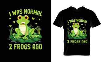 je a été Ordinaire 2 grenouilles depuis coloré graphique tee-shirt, tee-shirt impression maquette vecteur