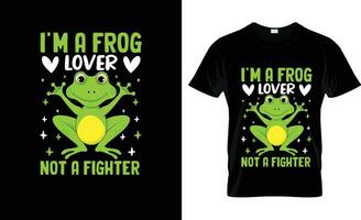 je suis une grenouille amoureux ne pas une combattant coloré graphique tee-shirt, tee-shirt impression maquette vecteur